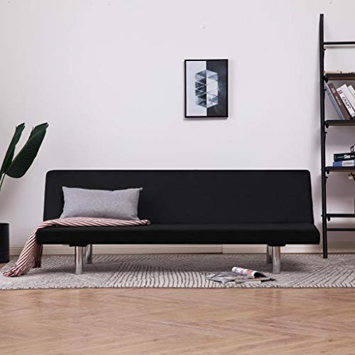 Vidaxl Sofa Bed, Convertible Sleeper Sectional Sofa Bed, Adjustable Couch For Living Room Bedroom Apartment, Modern Style, Black Fabric